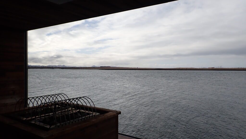 View inside sauna sky lagoon