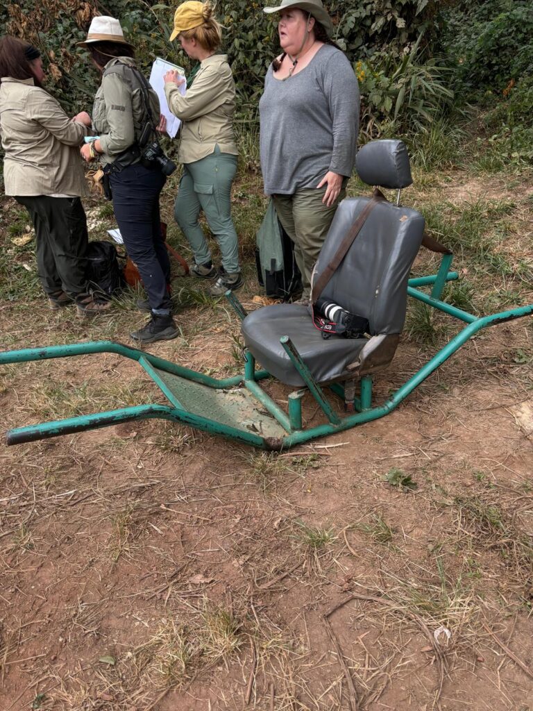 Uganda helicopter aka the chair porters carry you on into Bwindi Impenetrable Forest